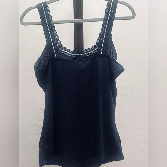 Free People Intimately Navy Lace Trim Camisole - Picture 3 of 4